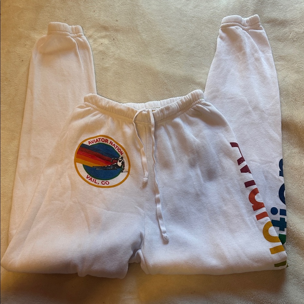 Aviator Nation White Joggers